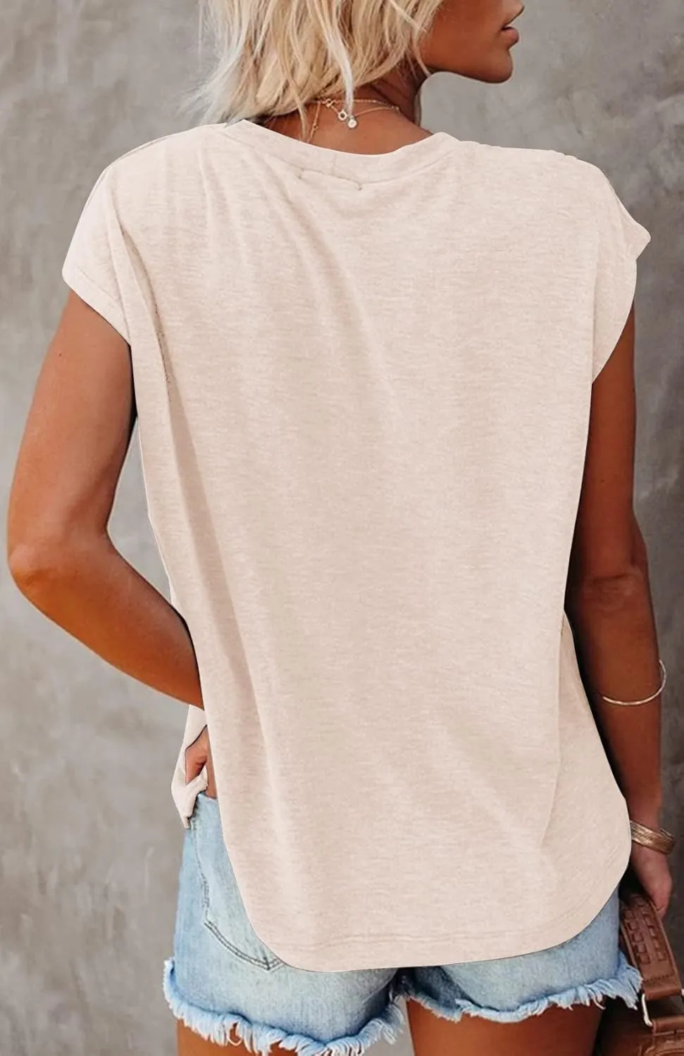 MIROL Women's Short Sleeve Tunic Tops 2025 Basic Loose T Shirts Solid Color Batwing Sleeve Casual Tee
