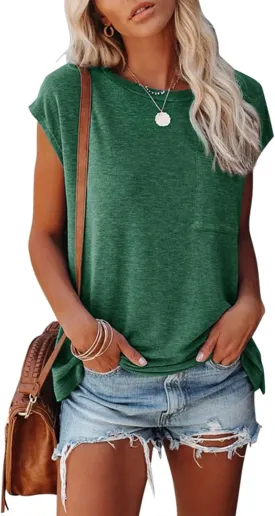 MIROL Women's Short Sleeve Tunic Tops 2025 Basic Loose T Shirts Solid Color Batwing Sleeve Casual Tee