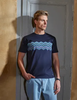 Navy/Blue Zag Panel T-Shirt