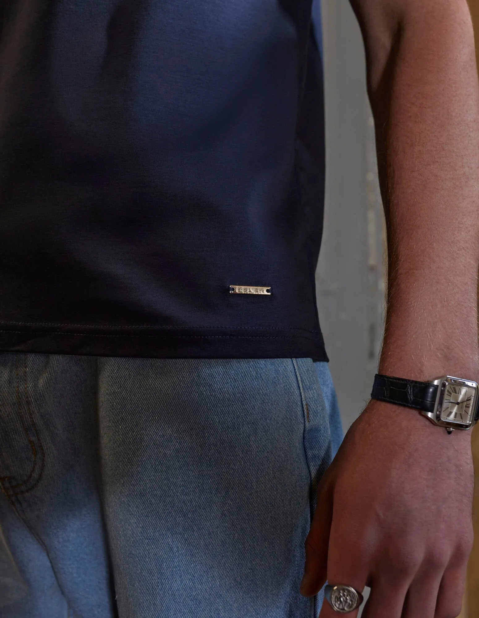 Navy/Blue Zag Panel T-Shirt