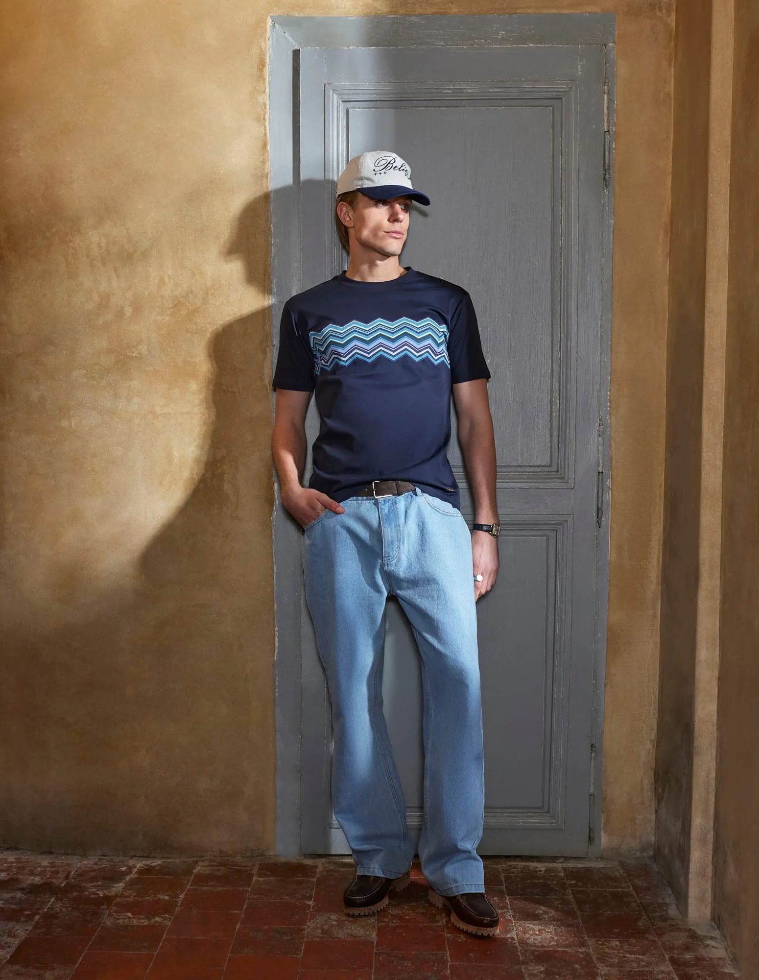Navy/Blue Zag Panel T-Shirt