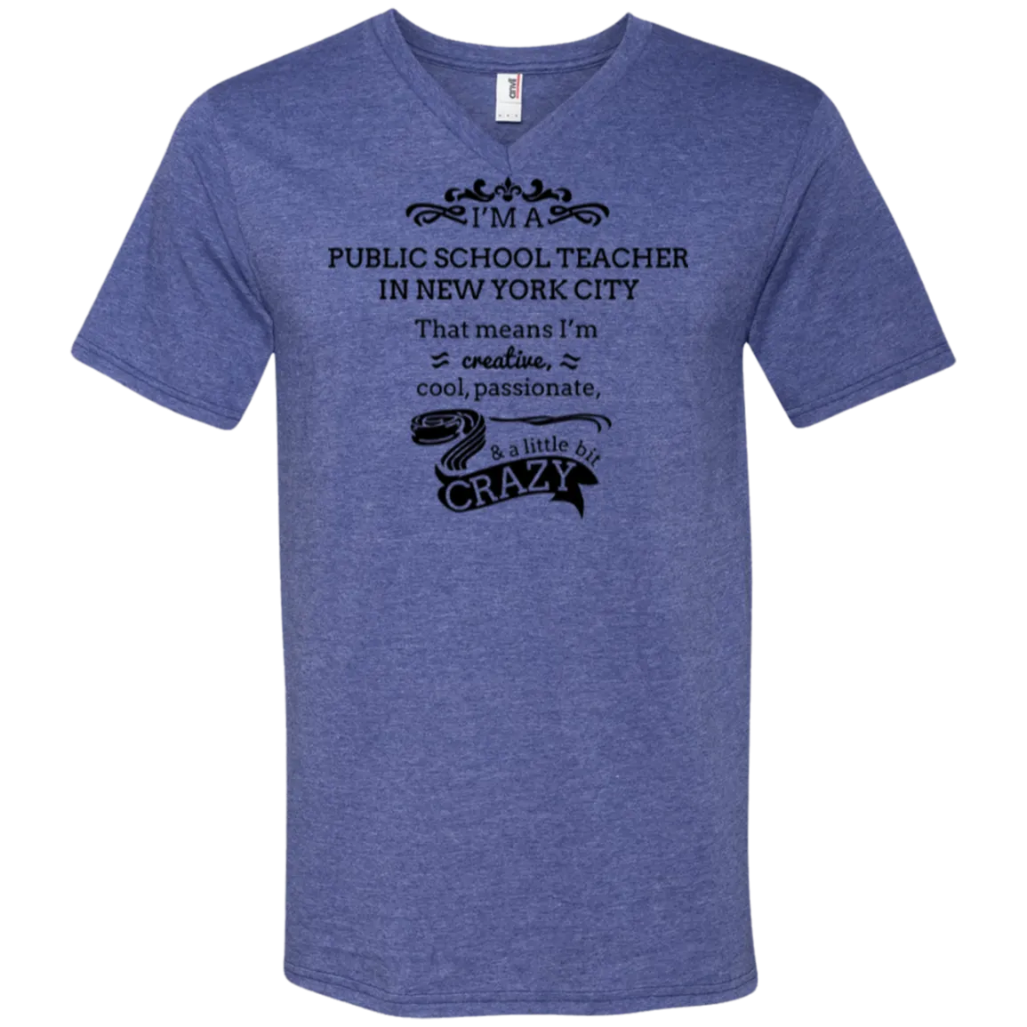NYC Teacher Anvil Men's V-Neck T-Shirt