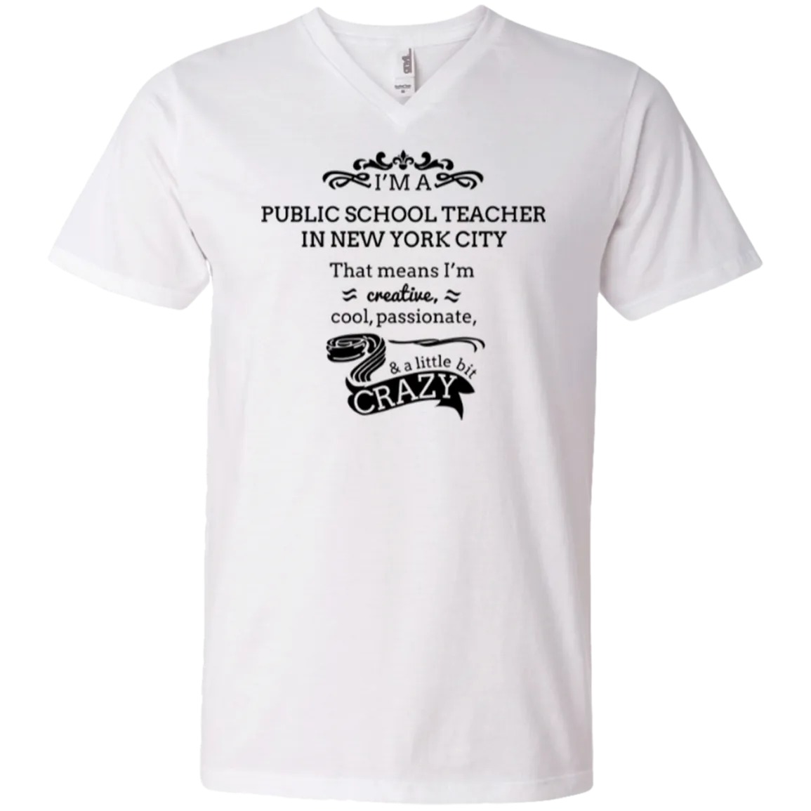 NYC Teacher Anvil Men's V-Neck T-Shirt