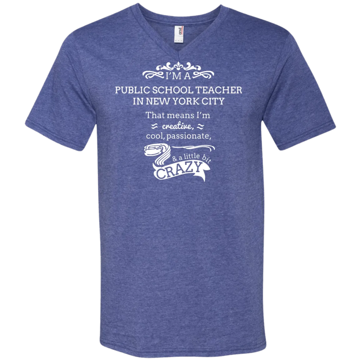 NYC Teacher Anvil Men's V-Neck T-Shirt