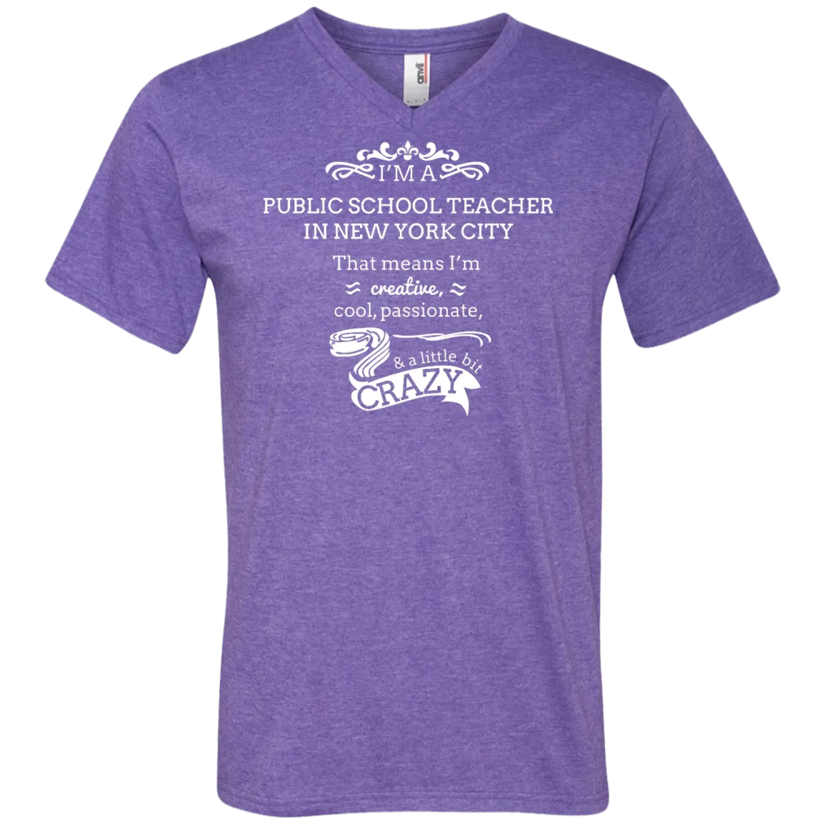 NYC Teacher Anvil Men's V-Neck T-Shirt