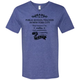 NYC Teacher Anvil Men's V-Neck T-Shirt