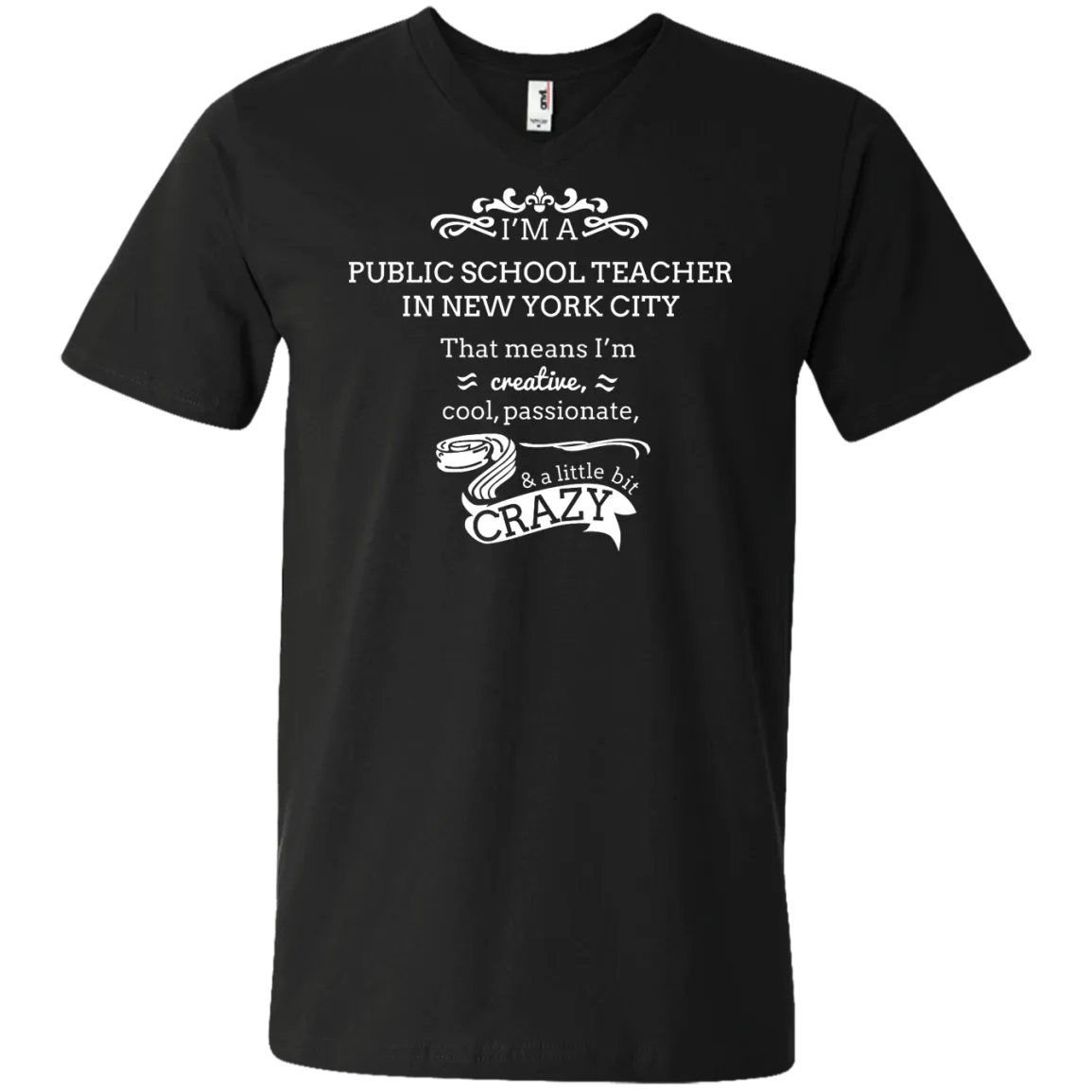 NYC Teacher Anvil Men's V-Neck T-Shirt