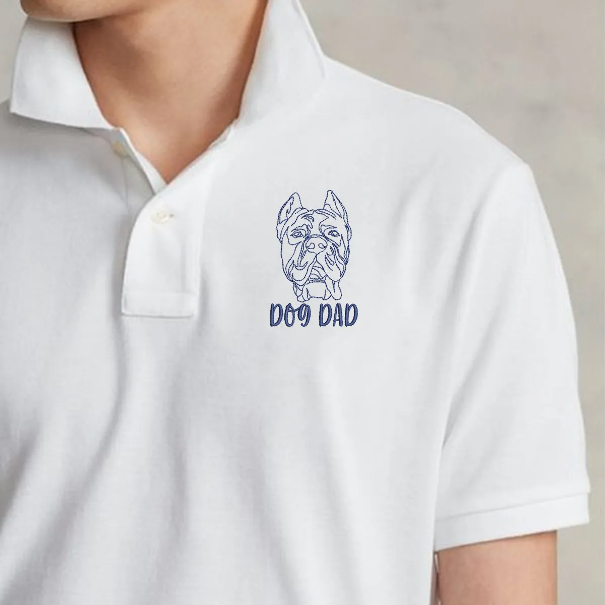 Personalized Cane Corso Dog Dad Embroidered Polo Shirt, Custom Polo Shirt with Dog Name, Cane Corso Gifts Dog Lovers