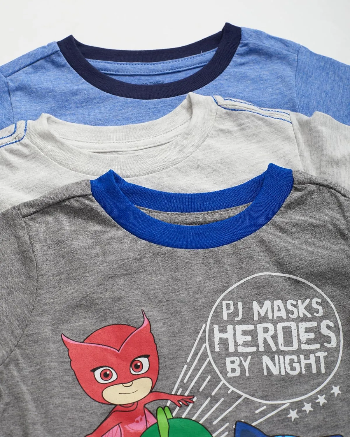 PJ Masks Toddler Boys T-Shirts 3-Pack Clothes for Boys Featuring Catboy, Gekko, and Owlette