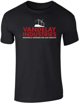 Pop Threads Vandelay Industries Company Logo Retro 90s Graphic Tee T-Shirt for Men