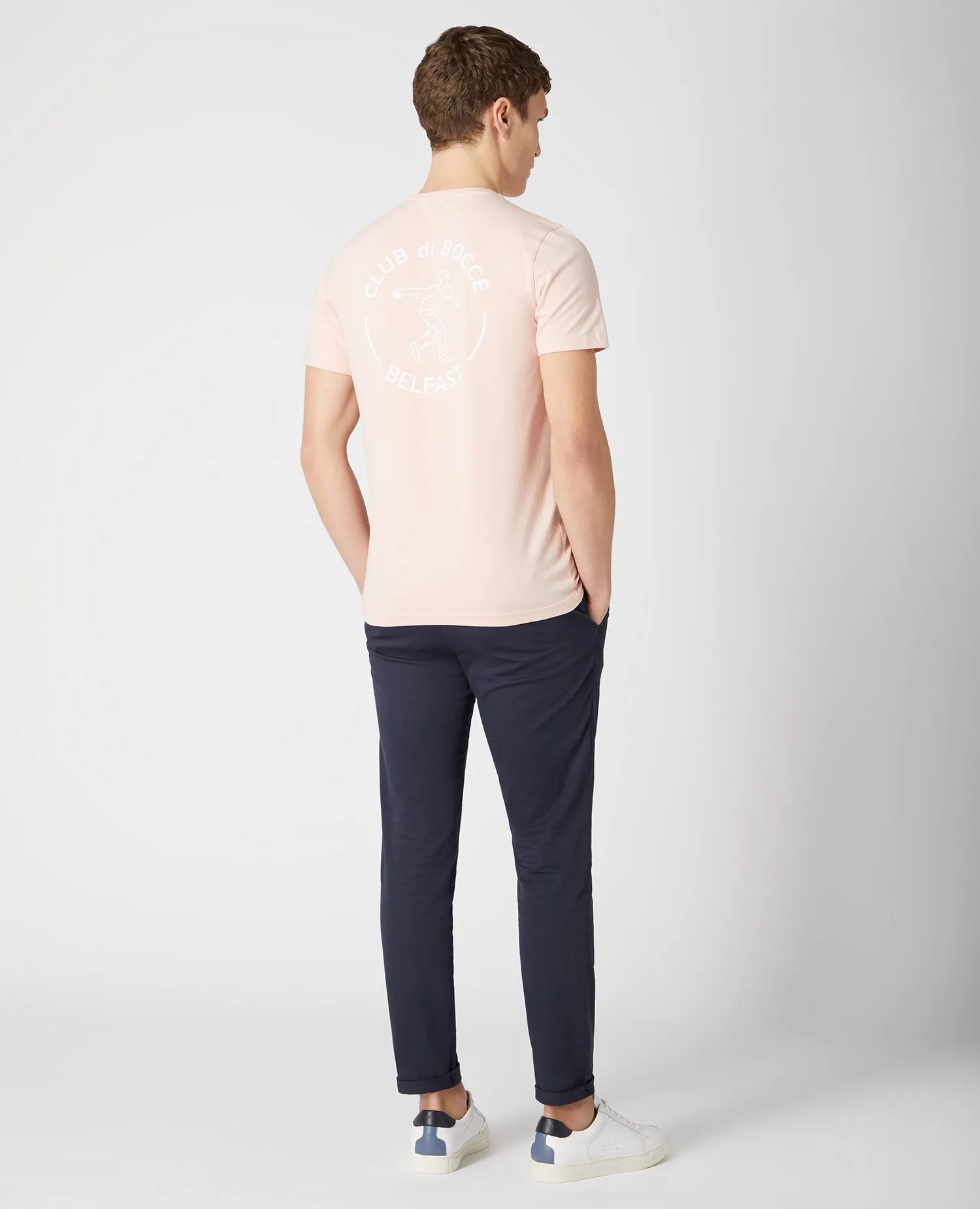 Printed Cotton-Stretch Crew Neck T-Shirt