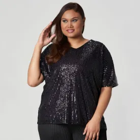 Sequins Batwing Top