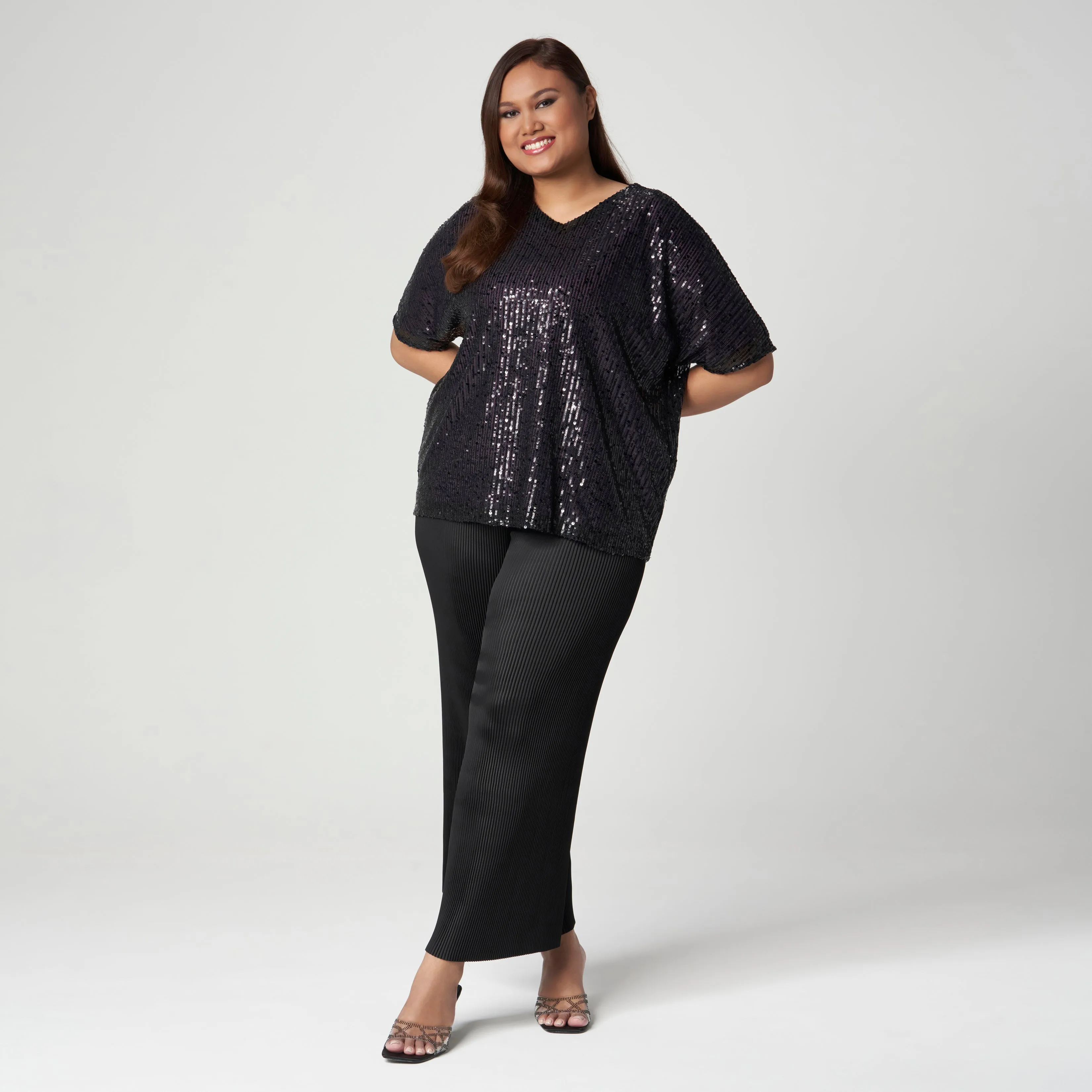 Sequins Batwing Top
