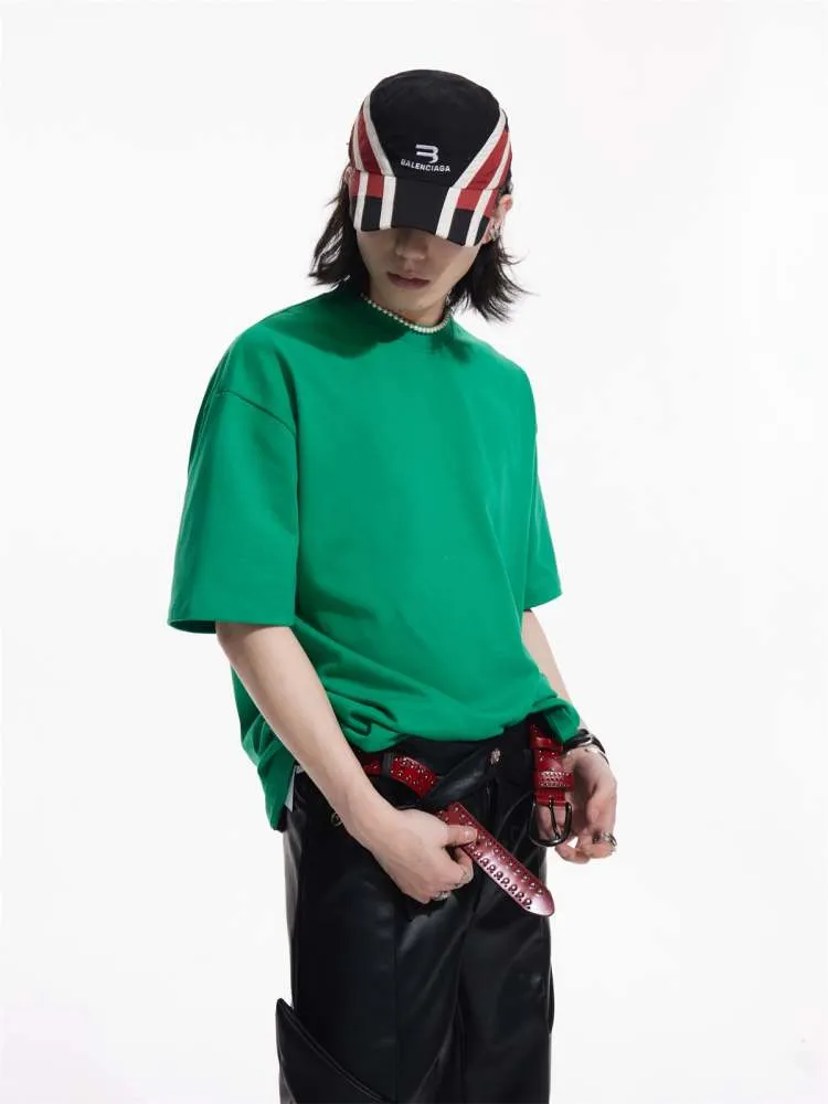 Solid Color Cotton Round Neck T-shirt【s0000006728】