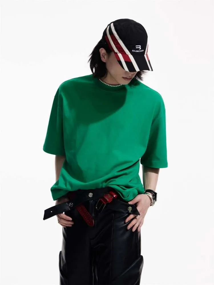 Solid Color Cotton Round Neck T-shirt【s0000006728】
