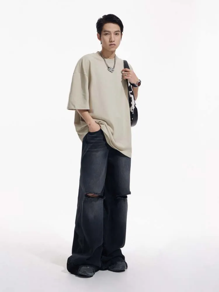 Solid Color Cotton Round Neck T-shirt【s0000006728】