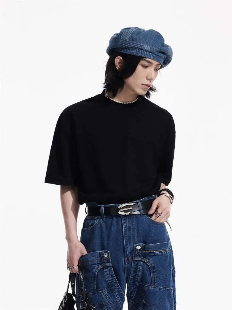 Solid Color Cotton Round Neck T-shirt【s0000006728】