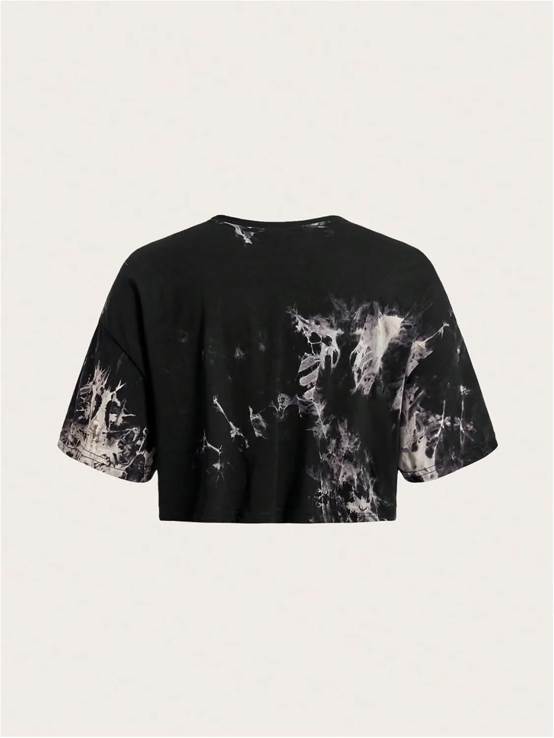 SOLY HUX Women's Plus Size T Shirt Tie Dye Skull Graphic Print Half Sleeve Tee Crop Tops