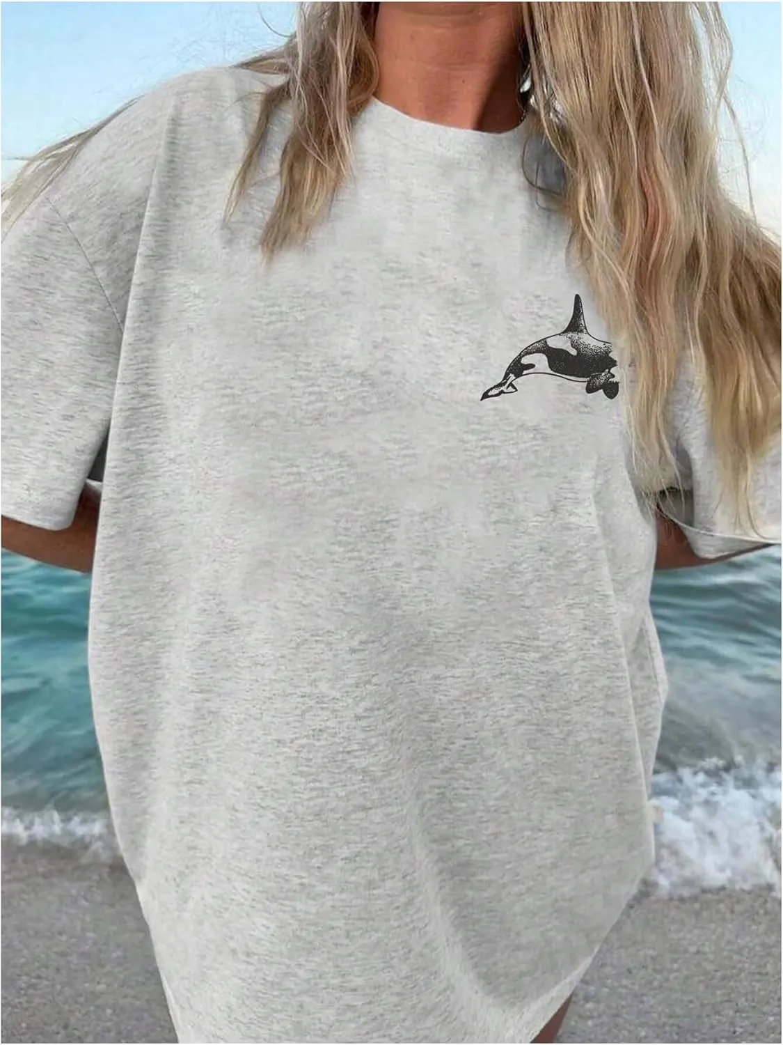SOLY HUX Women's Summer Graphic Tees Short Sleeve Drop Shoulder Beach Vacation T-Shirt Tops