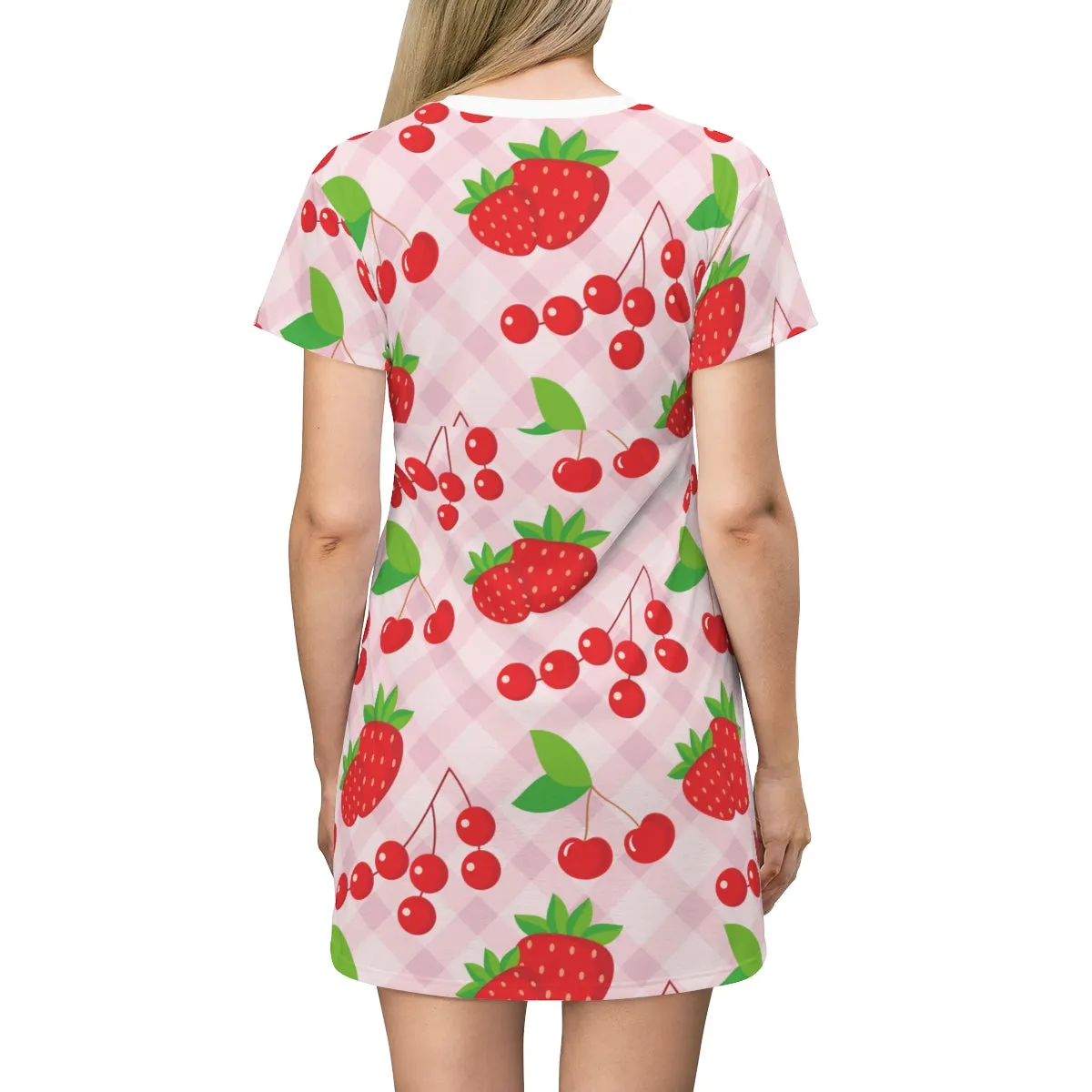 Strawberries and cherries All Over Print T-Shirt Dress