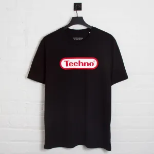 Super Techno Front Print - Tshirt - Black