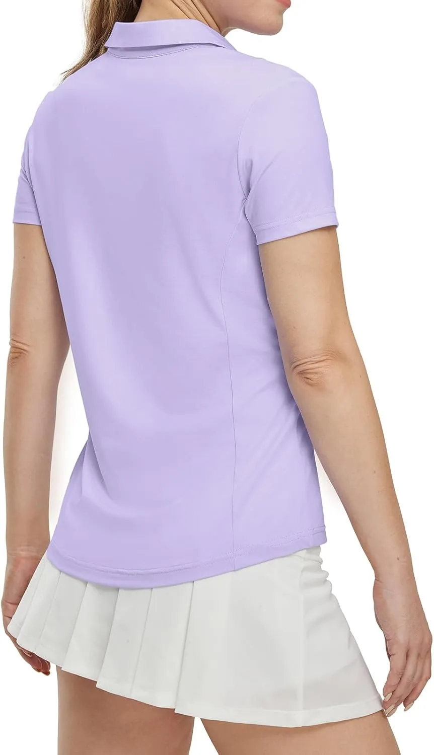 TBMPOY Women's Polo Shirts Short Sleeve V-Neck Golf Tennis Shirts Quick Dry UPF 50  Sun Protection Collared Shirt