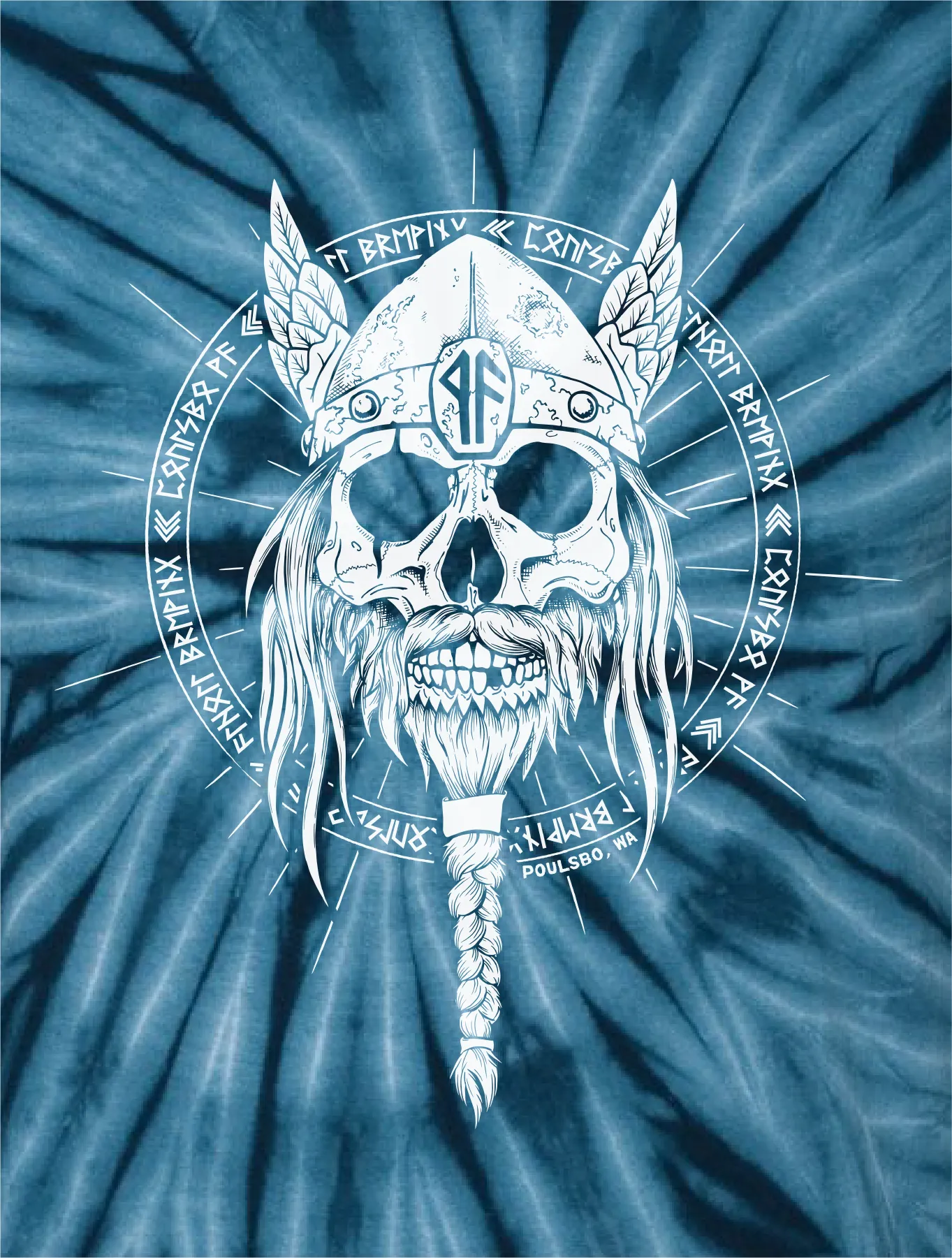Valhöll Brewing Skullface · Tie-Dye Long Sleeve Tee