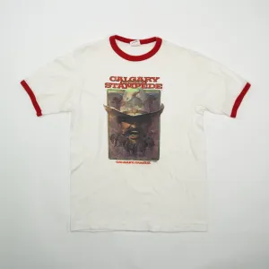 Vintage '81 White   Red Calgary Stampede Ringer Tee (S)