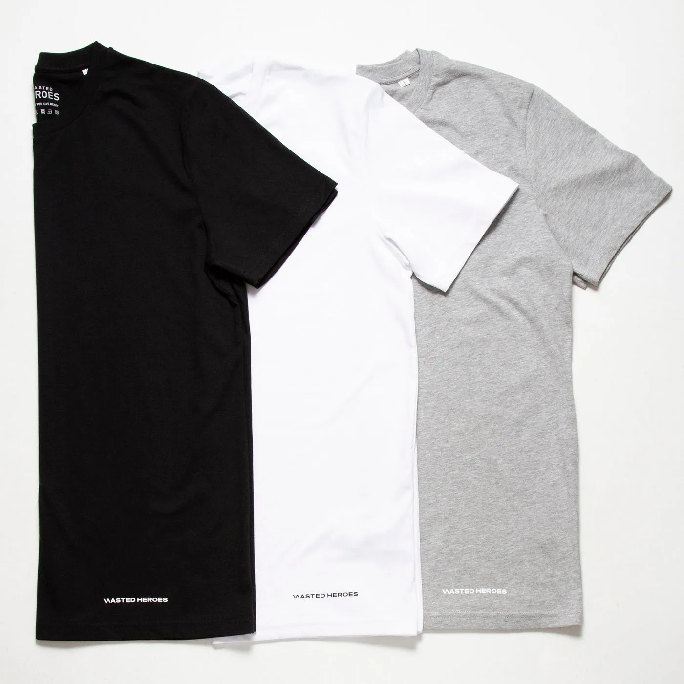 Wasted Heroes Logo - Tshirt - Black/Grey/White