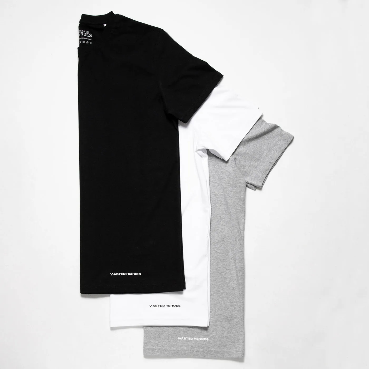 Wasted Heroes Logo - Tshirt - Black/Grey/White