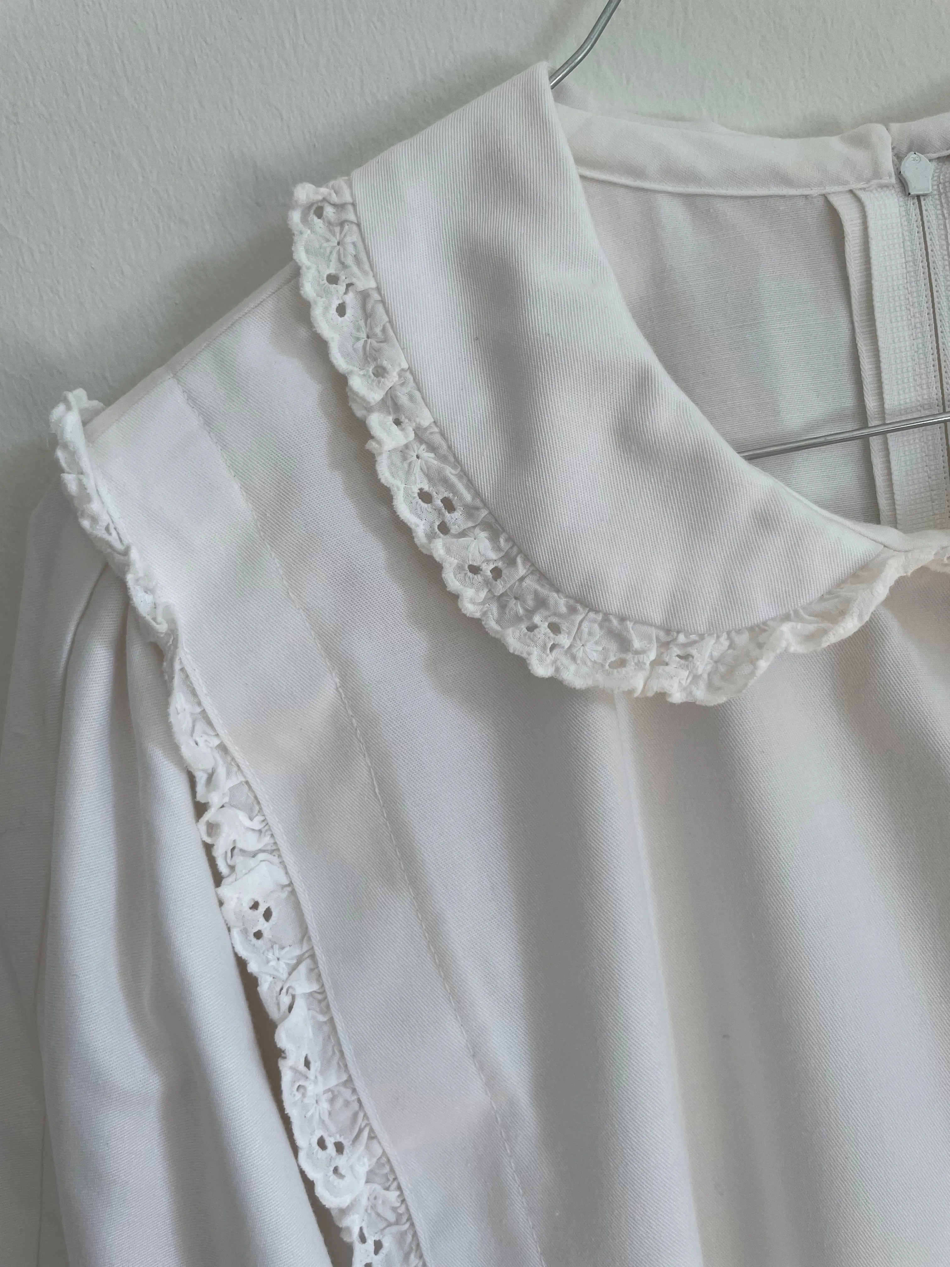 White Jumpsuit with Lace Trim