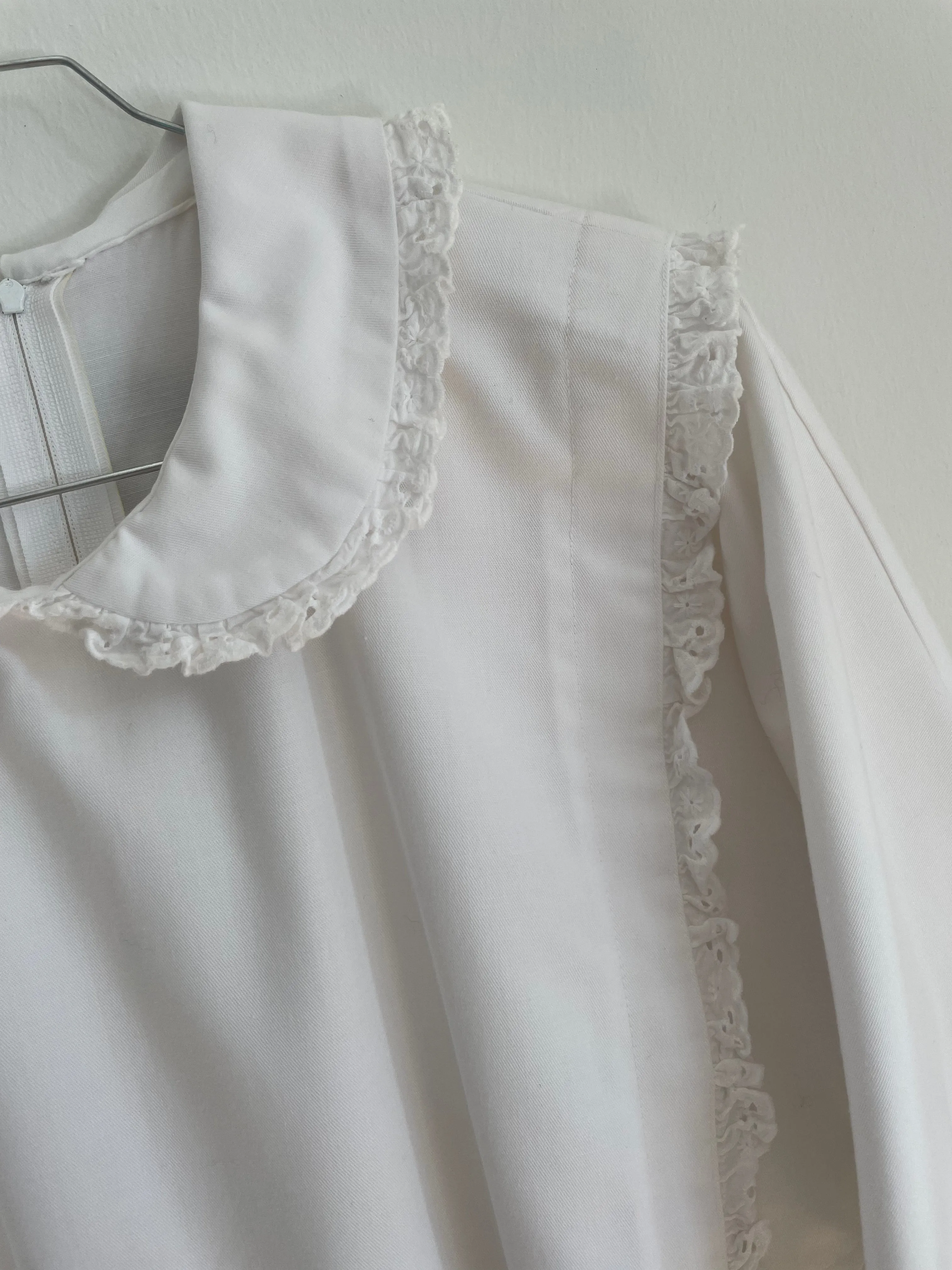 White Jumpsuit with Lace Trim