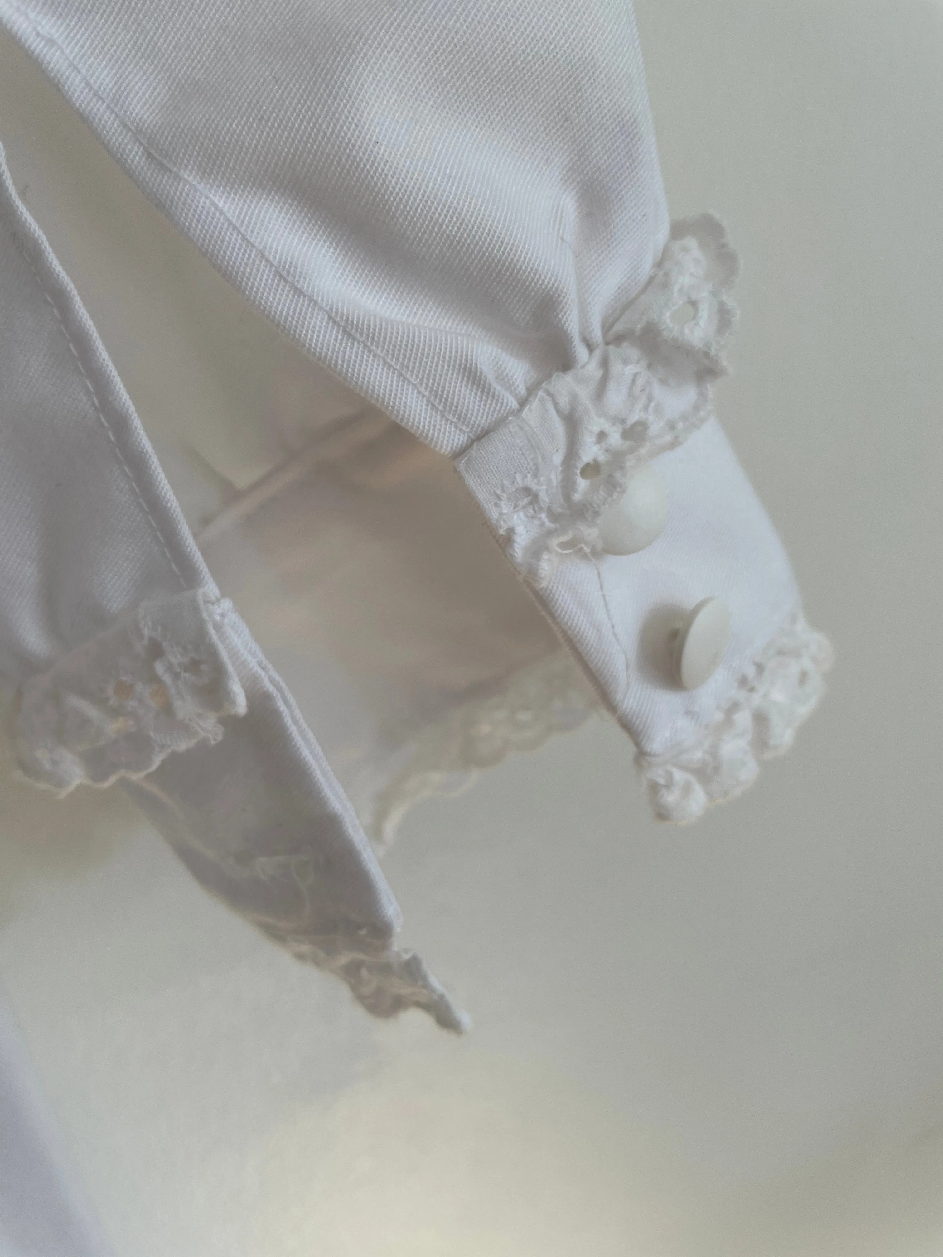 White Jumpsuit with Lace Trim