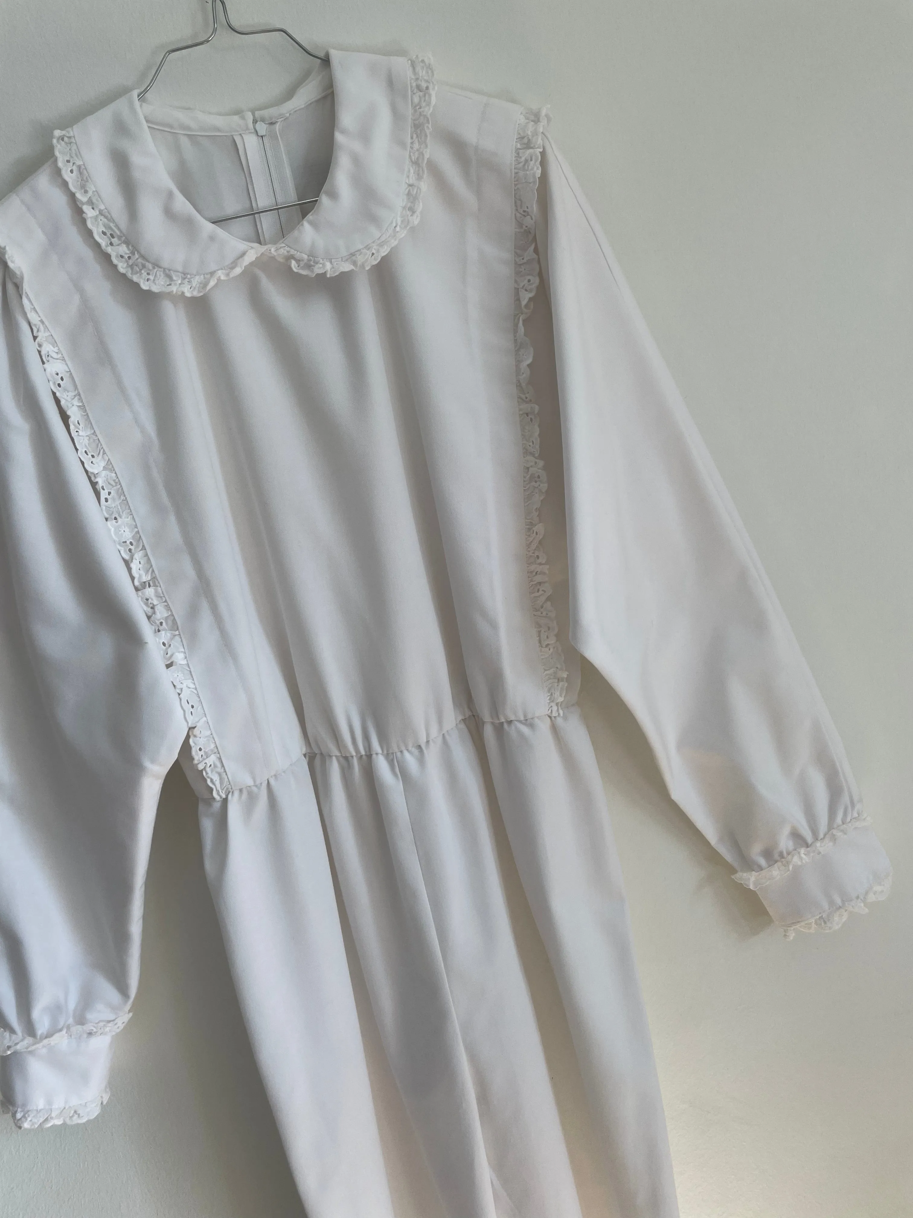 White Jumpsuit with Lace Trim