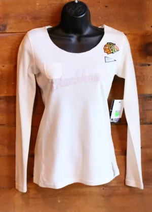 Women's Chicago Blackhawks White Long Sleeve T Shirt