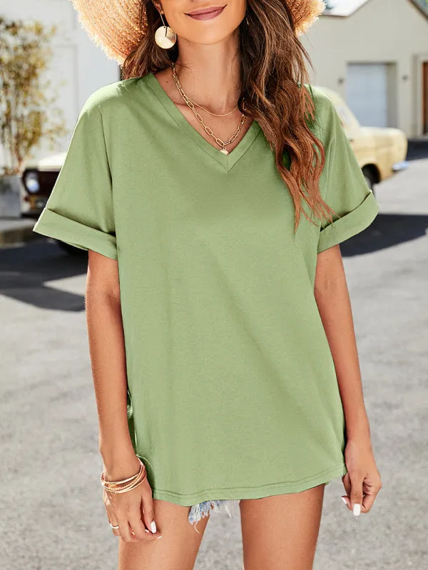 Women's Plain V-Neck T-Shirt