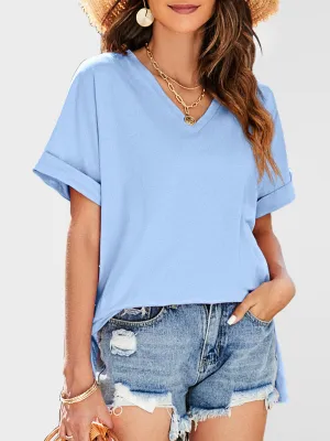 Women's Plain V-Neck T-Shirt