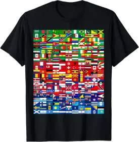 World Flags in Color gradation, national flags T-Shirt