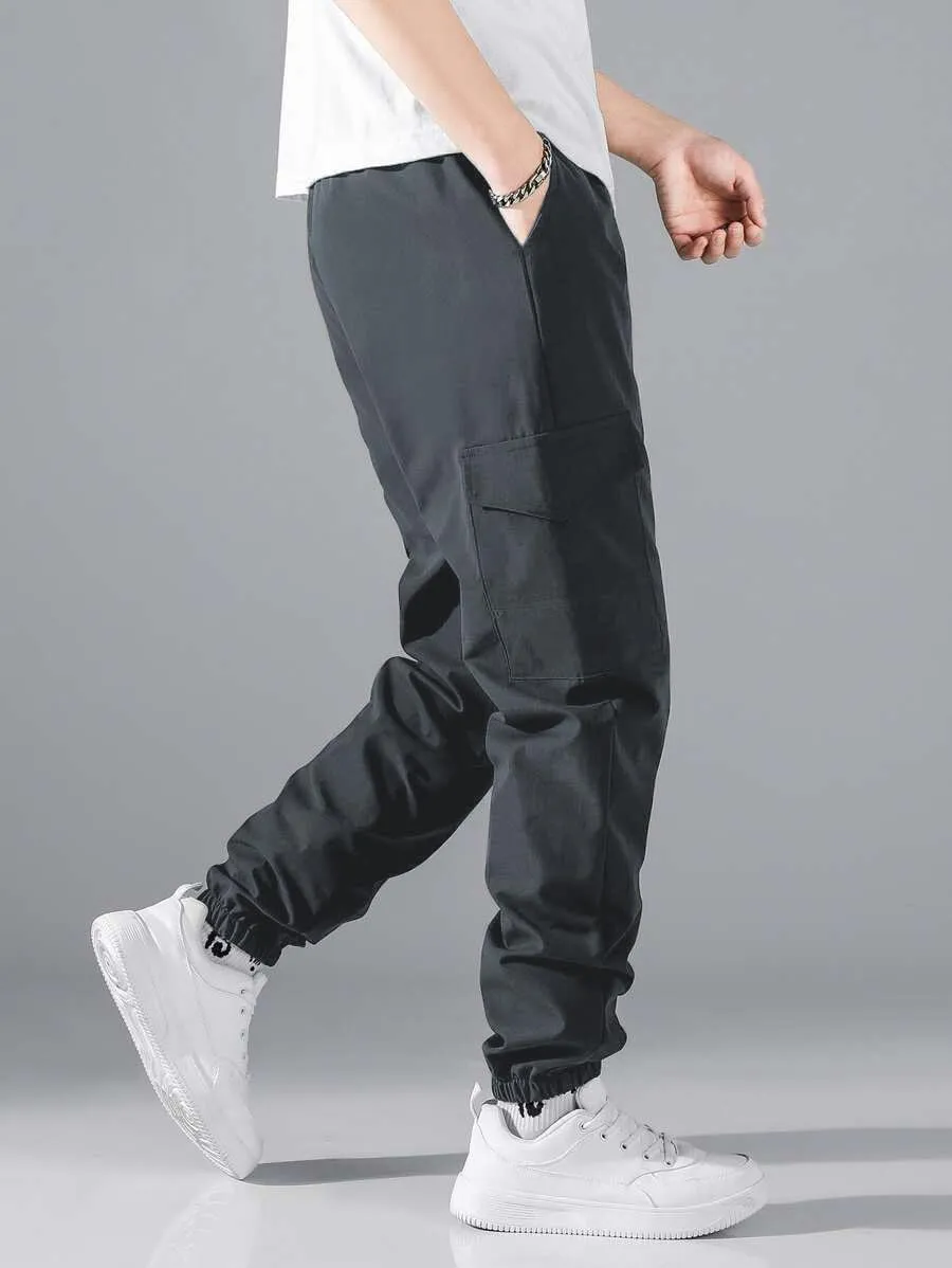 ZAFUL Men's Jogger Cargo Pant Elastic Waist Drawstring Straight Leg Sweatpants Lightweight Casual Trousers with Pockets