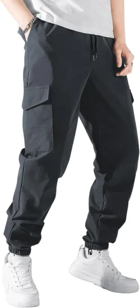 ZAFUL Men's Jogger Cargo Pant Elastic Waist Drawstring Straight Leg Sweatpants Lightweight Casual Trousers with Pockets